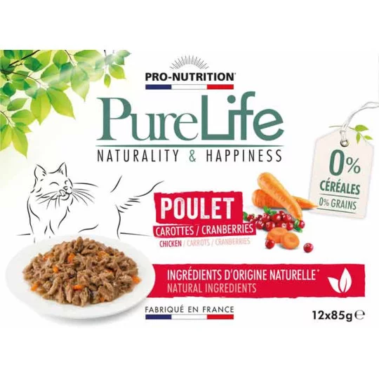 Pâtée pour chat PURE LIFE – PACK 12 sachets