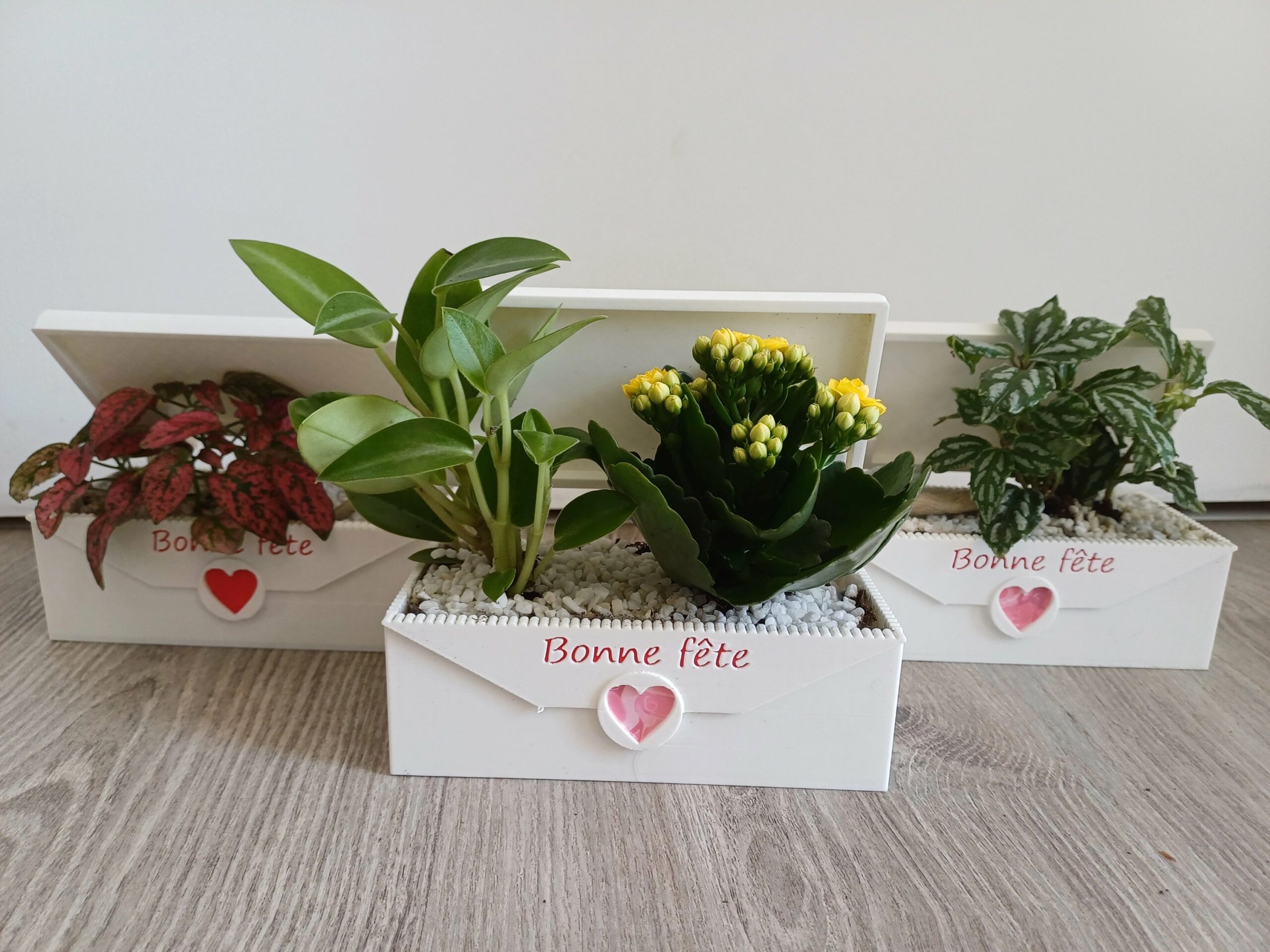 Boîte "Bonne Fête" fleurie – Création artisanale