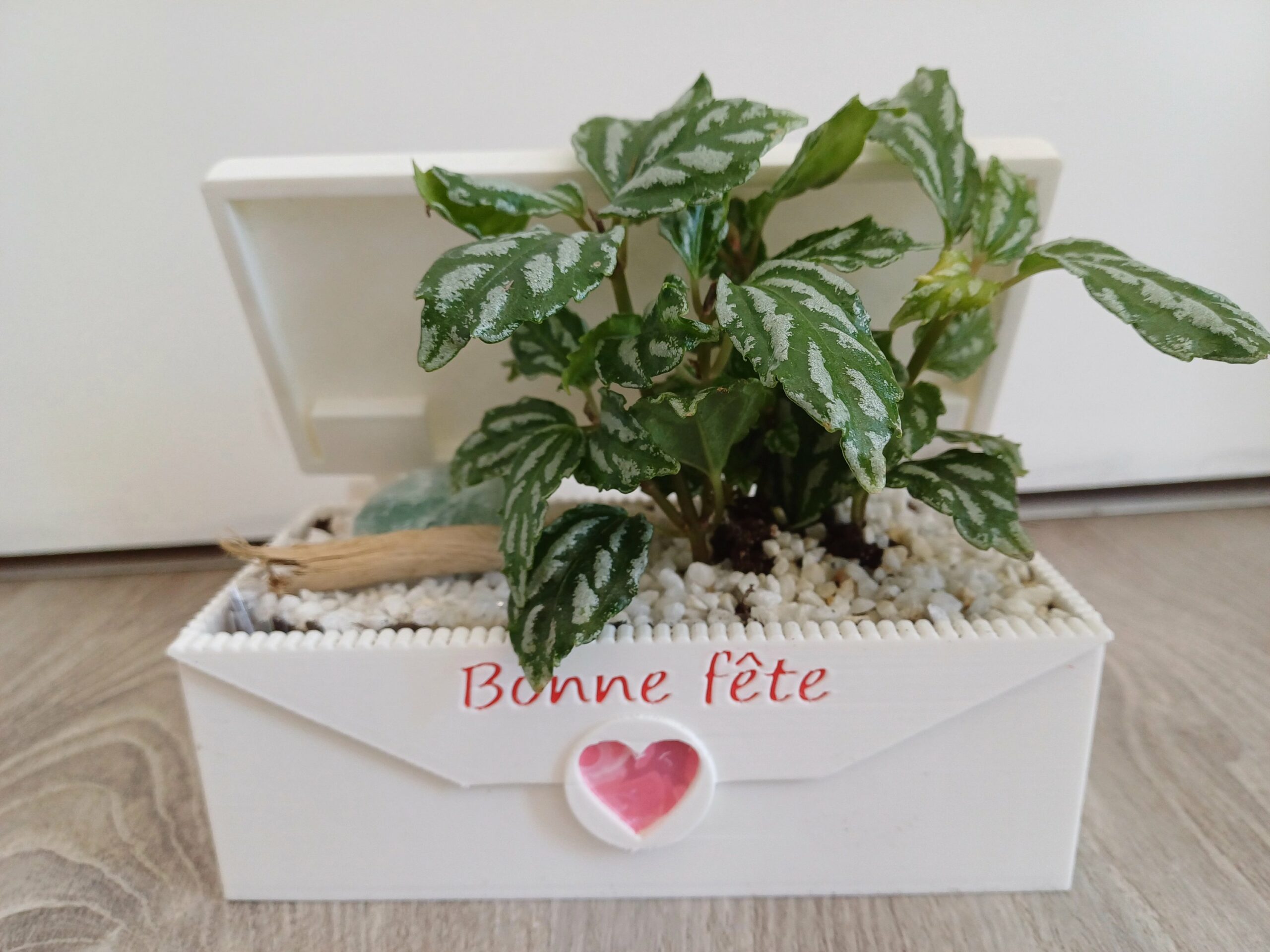 Boîte "Bonne Fête" fleurie – Création artisanale