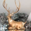 1000025359 Cerf doré imprimé en 3D – Décoration de Noël élégante