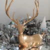 1000025360 Cerf doré imprimé en 3D – Décoration de Noël élégante