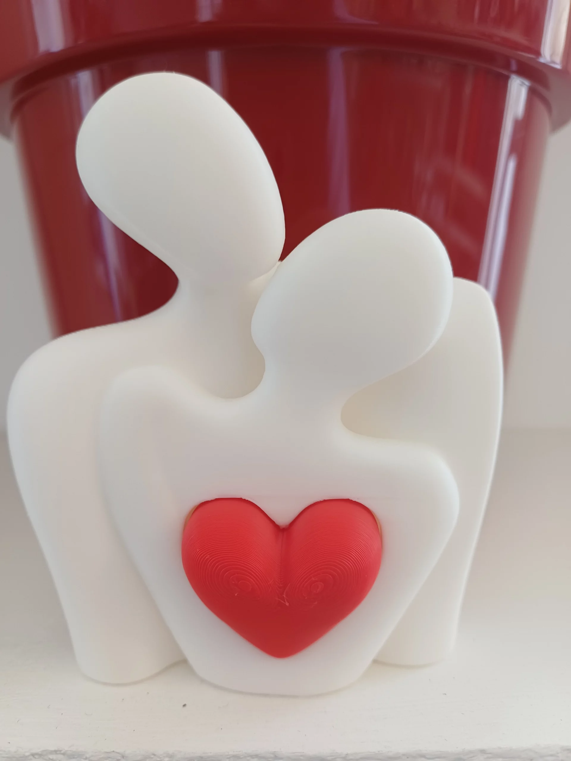 Statuette Couple Coeur - 3D